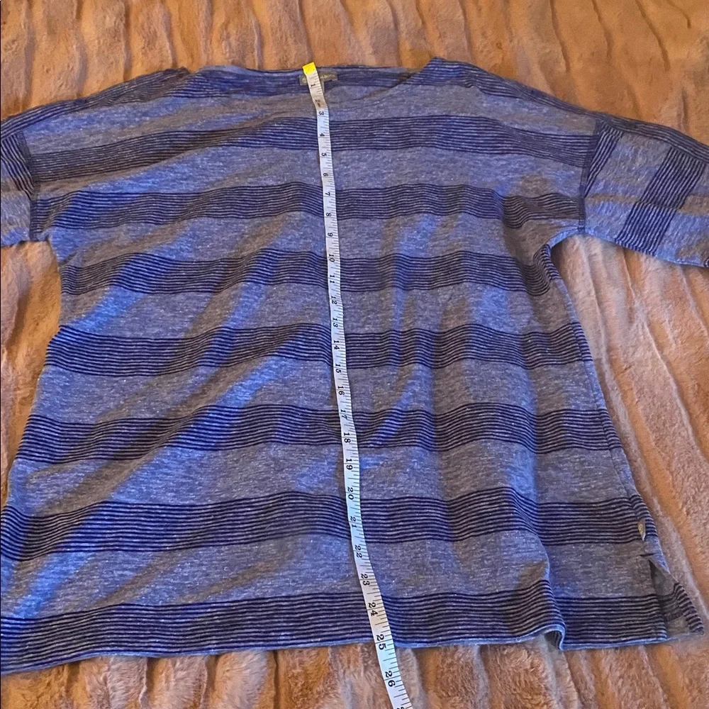 T by Talbots Navy and Heather Blue Striped Knit Top - Picture 6 of 10